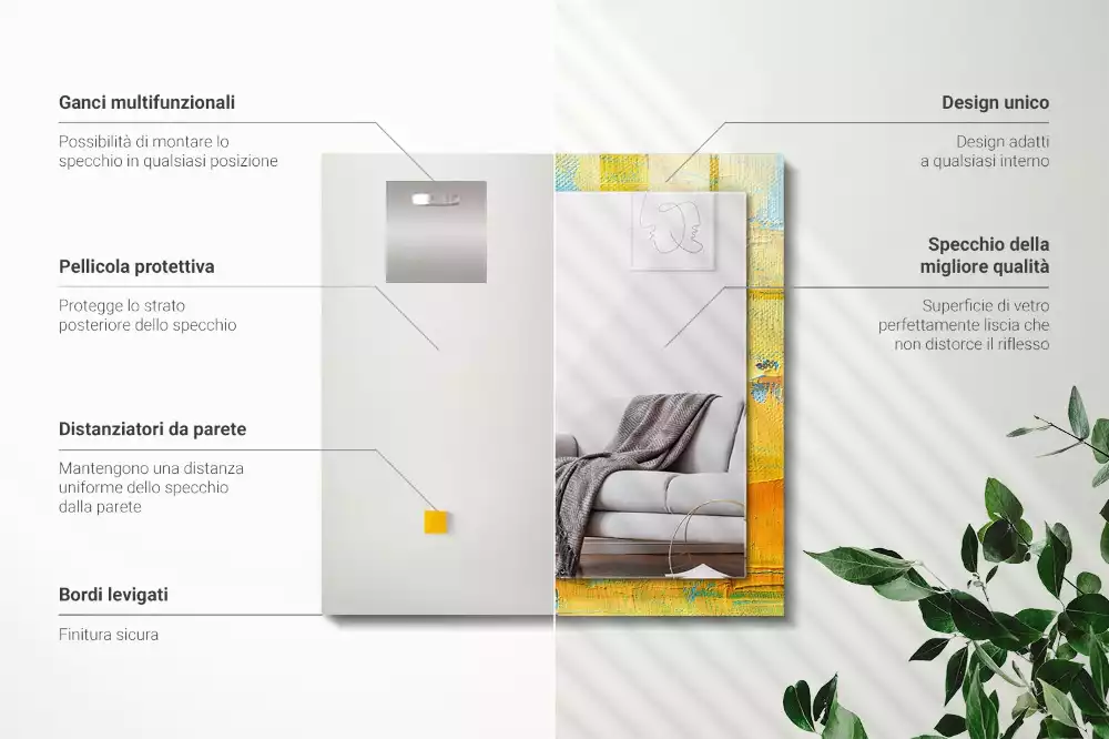 Espelho decorativo Pintura a óleo abstrata