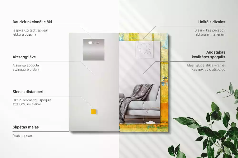 Espelho decorativo Pintura a óleo abstrata