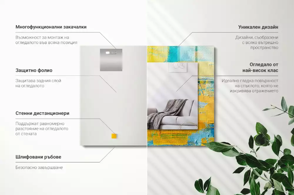 Espelho decorativo Pintura a óleo abstrata