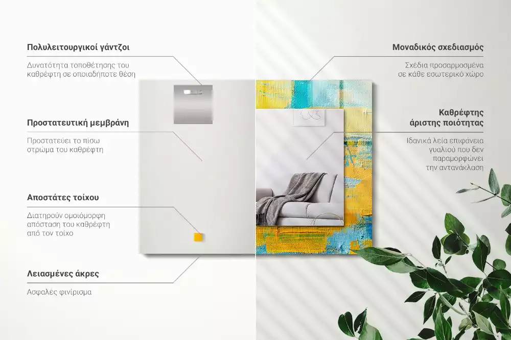 Espelho decorativo Pintura a óleo abstrata