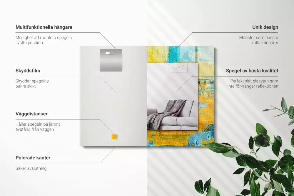 Espelho decorativo Pintura a óleo abstrata