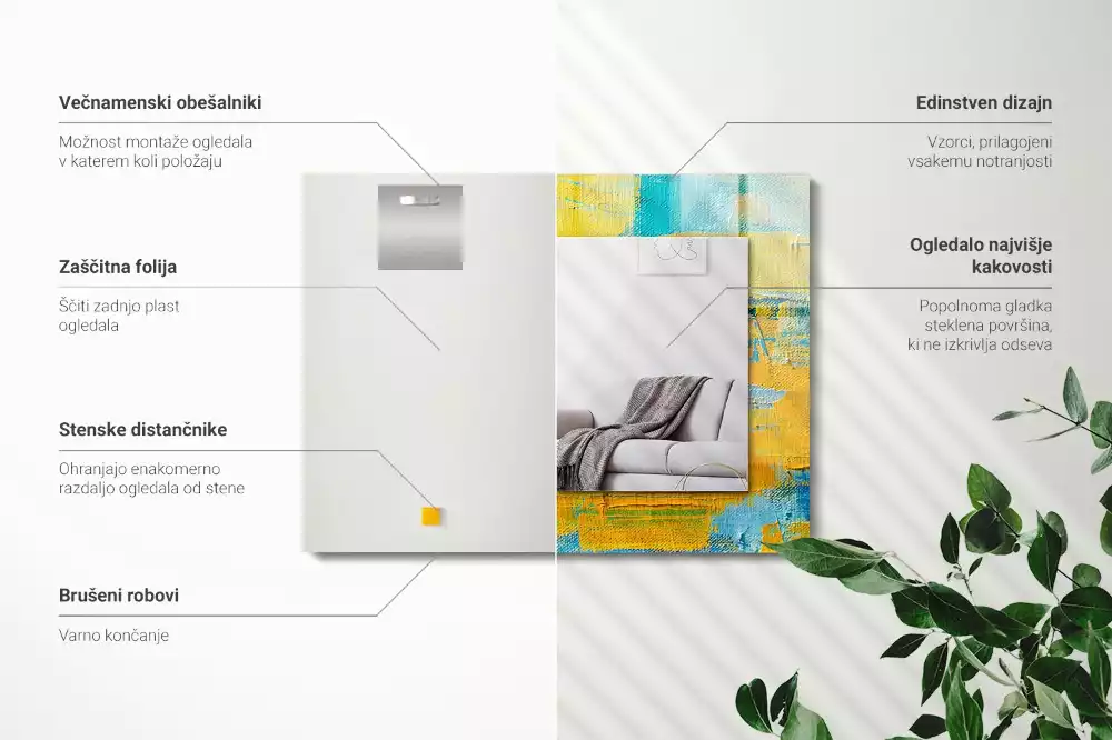 Espelho decorativo Pintura a óleo abstrata