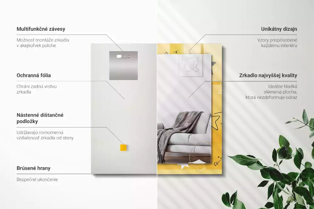 Espelho com moldura decorada Desenhos de várias estrelas