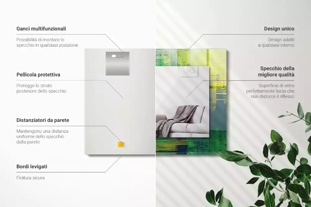 Espelho decorado Composição de cores abstratas