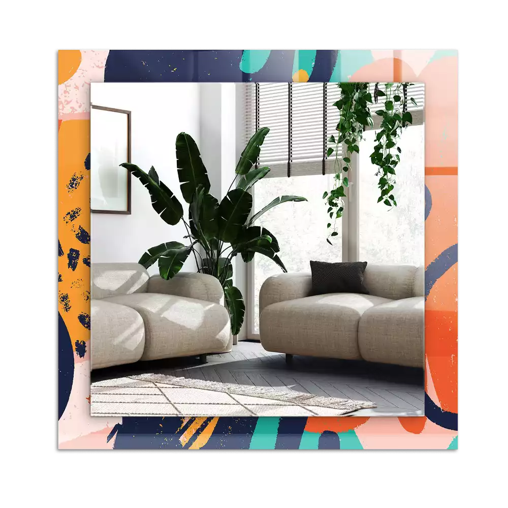 Espelho com moldura decorada Gráficos coloridos abstratos