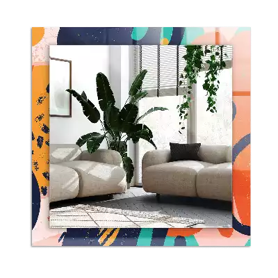 Espelho com moldura decorada Gráficos coloridos abstratos