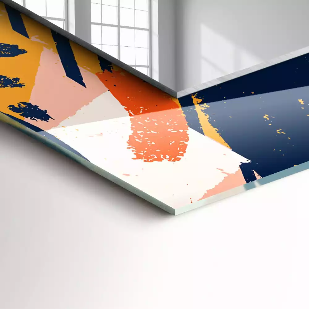 Espelho com moldura decorada Gráficos coloridos abstratos