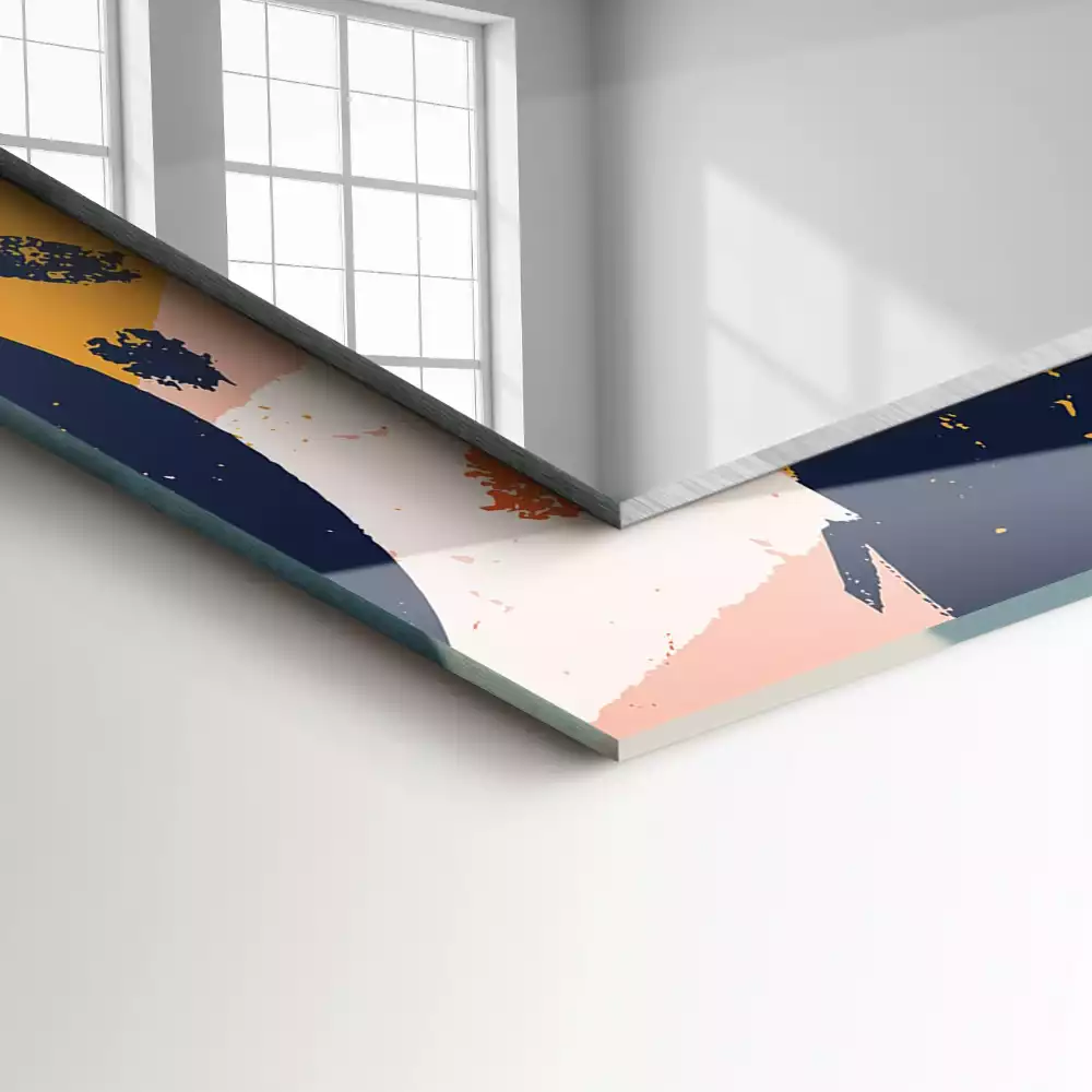 Espelho com moldura decorada Gráficos coloridos abstratos