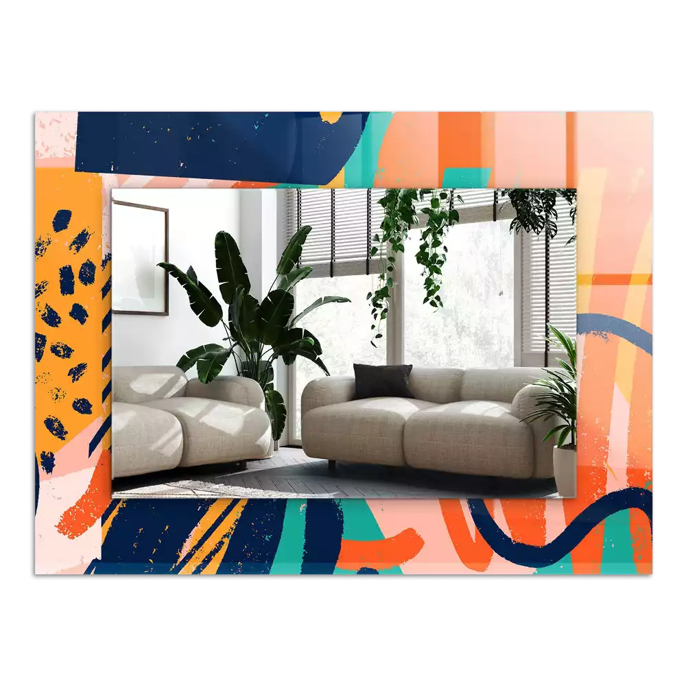 Espelho com moldura decorada Gráficos coloridos abstratos