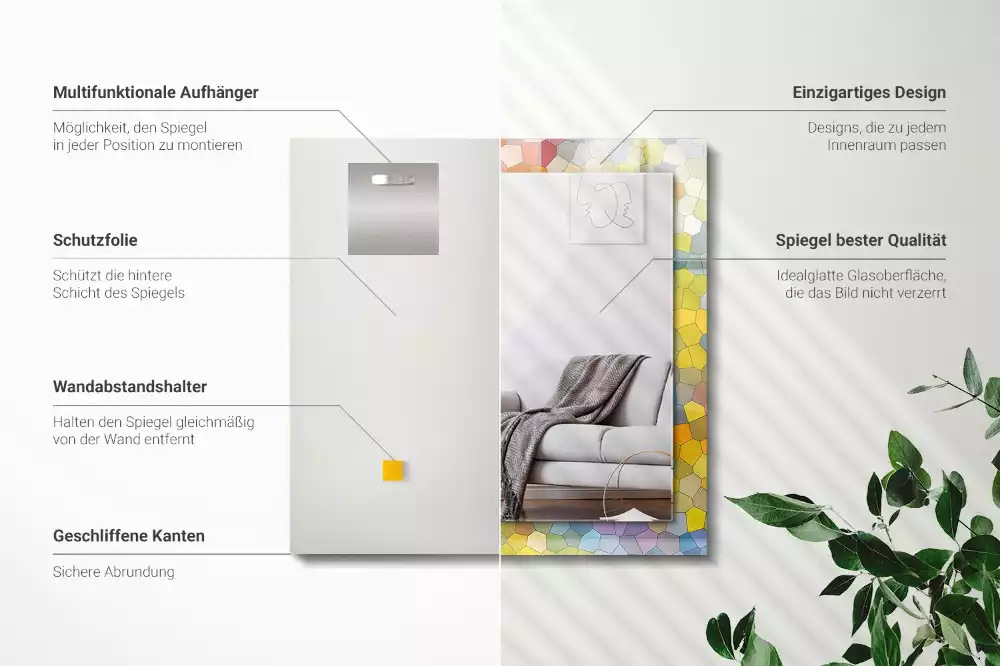 Espelho decorativo Mosaico abstrato colorido