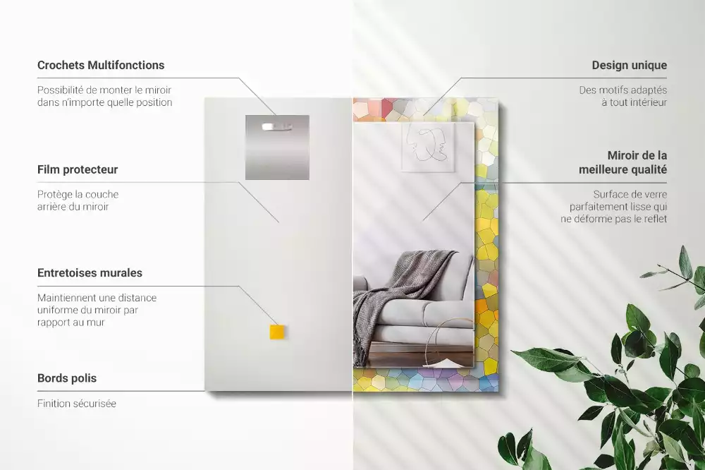 Espelho decorativo Mosaico abstrato colorido