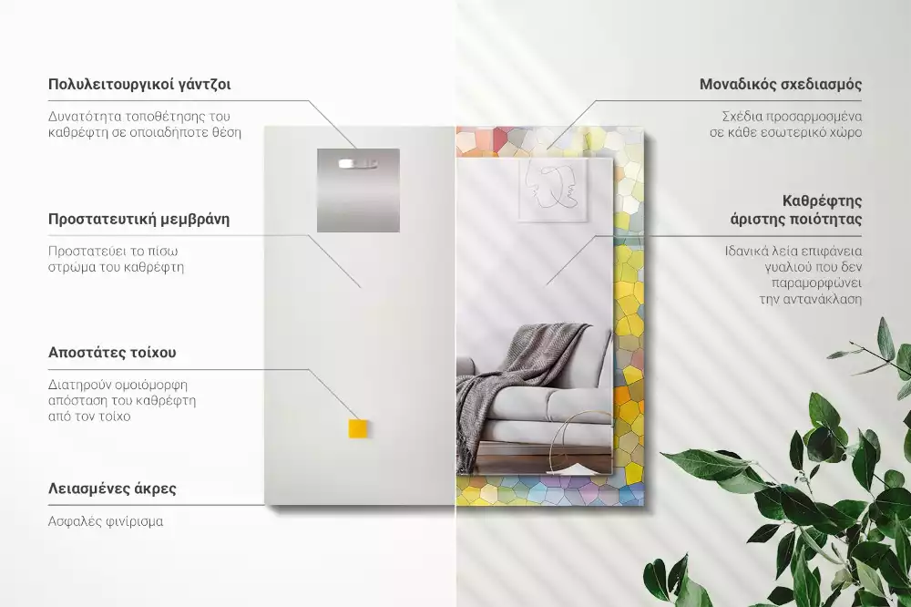 Espelho decorativo Mosaico abstrato colorido