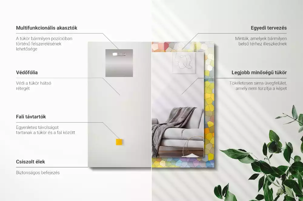 Espelho decorativo Mosaico abstrato colorido