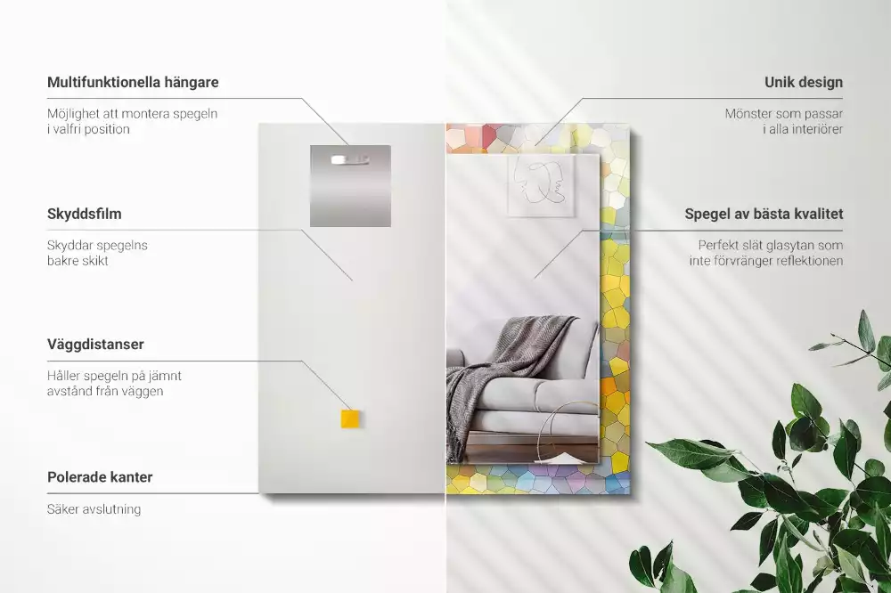 Espelho decorativo Mosaico abstrato colorido