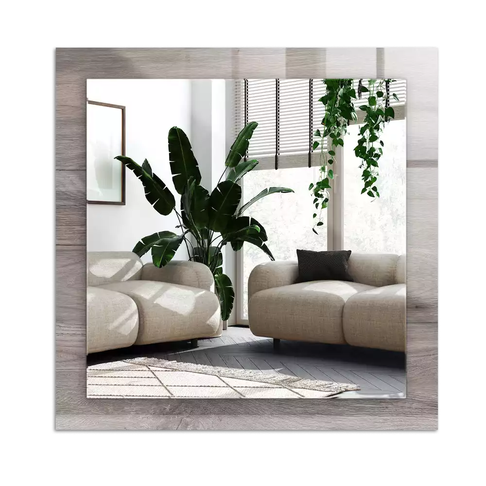 Espelho decorado Textura de placa de madeira