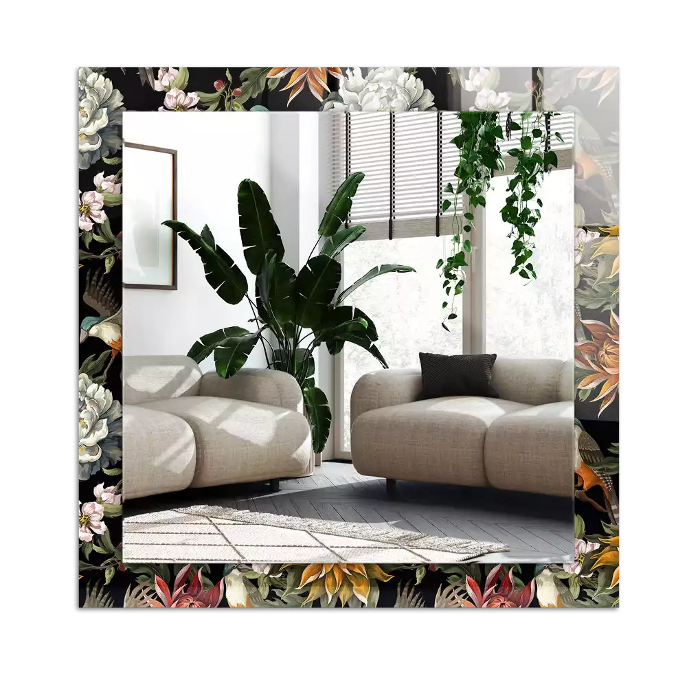 Espelho decorativo Flores e pássaros