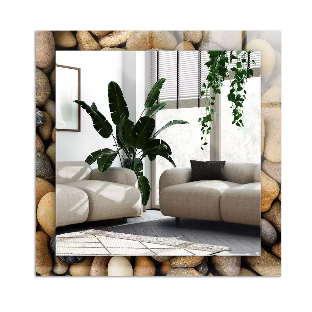 Espelho decorado Pedras lisas coloridas