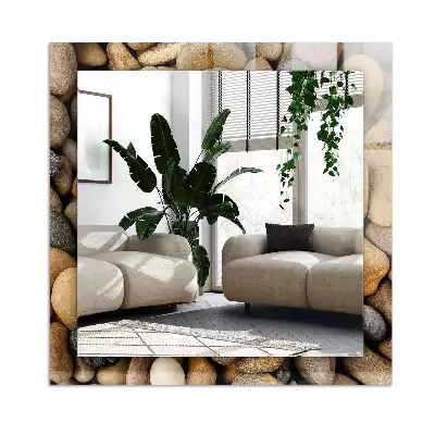 Espelho decorado Pedras lisas coloridas