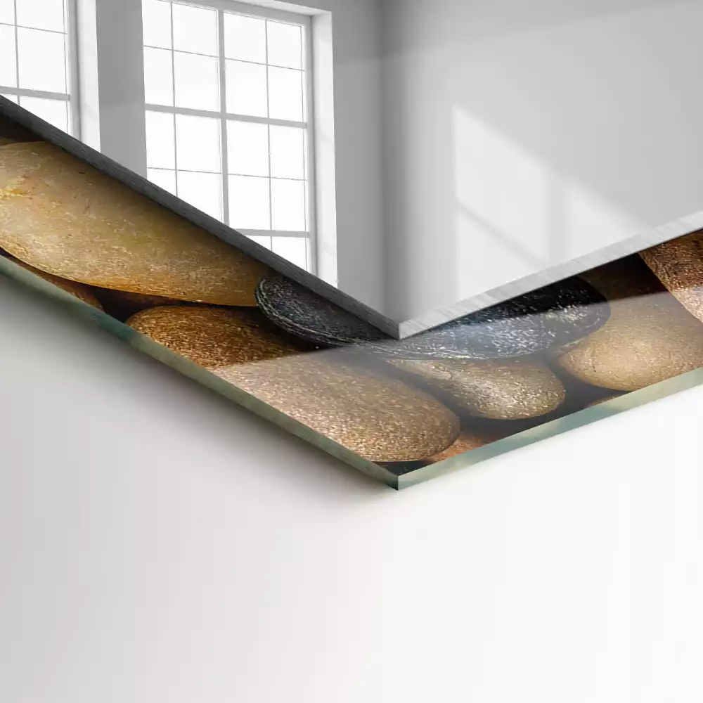 Espelho decorado Pedras lisas coloridas