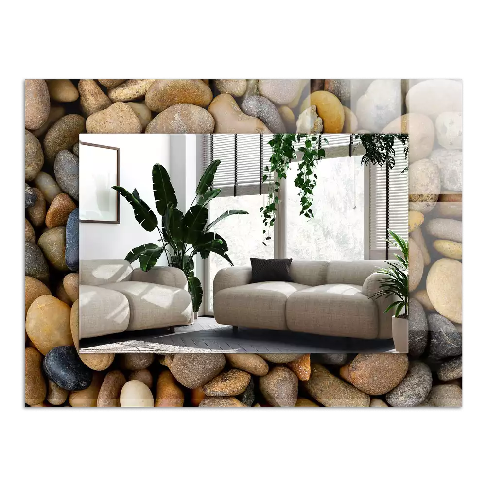 Espelho decorado Pedras lisas coloridas