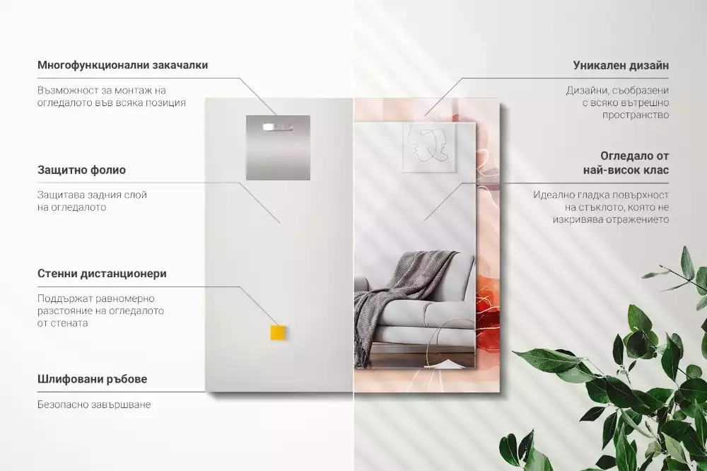 Espelho decorativo Padrões florais abstratos