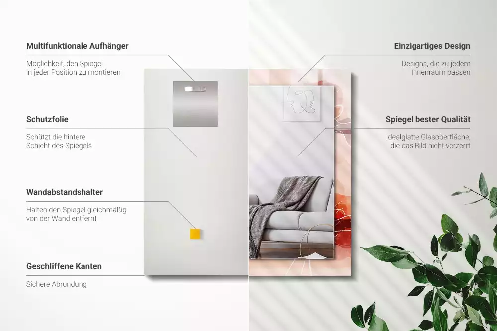 Espelho decorativo Padrões florais abstratos