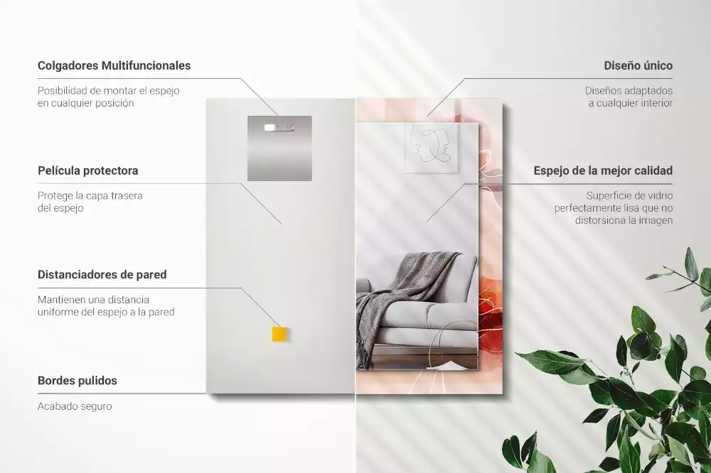 Espelho decorativo Padrões florais abstratos