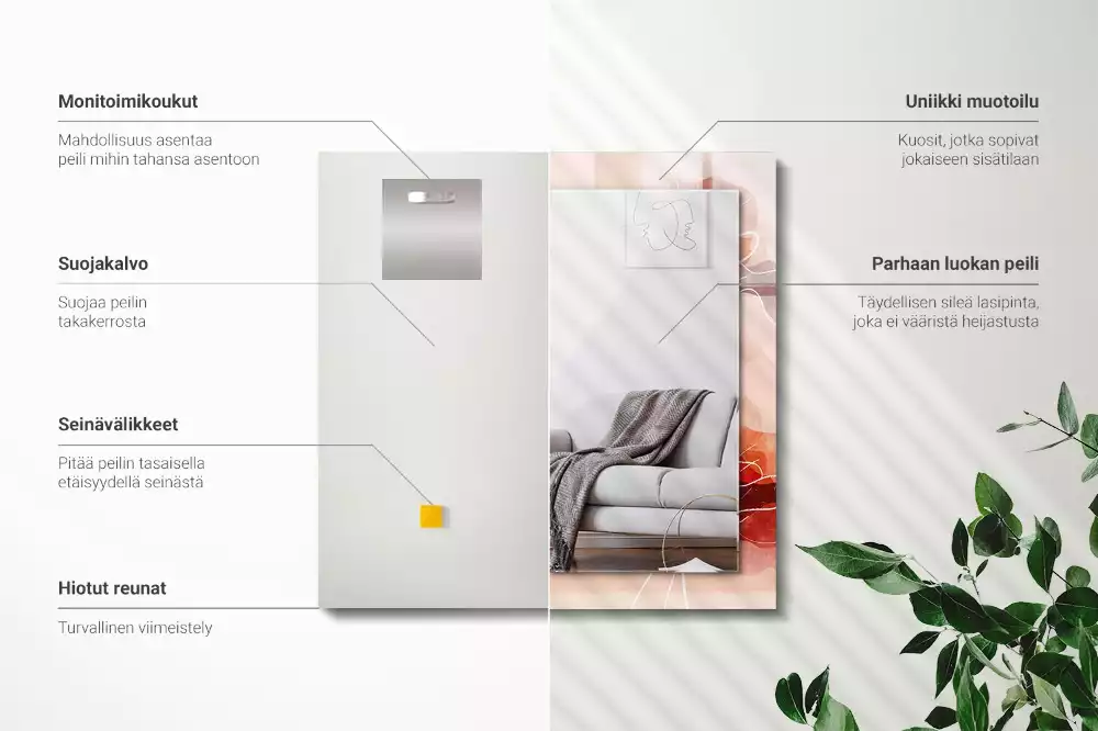 Espelho decorativo Padrões florais abstratos