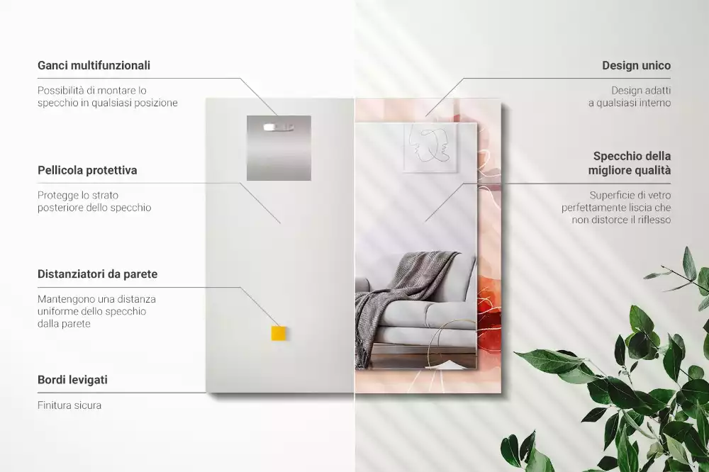 Espelho decorativo Padrões florais abstratos