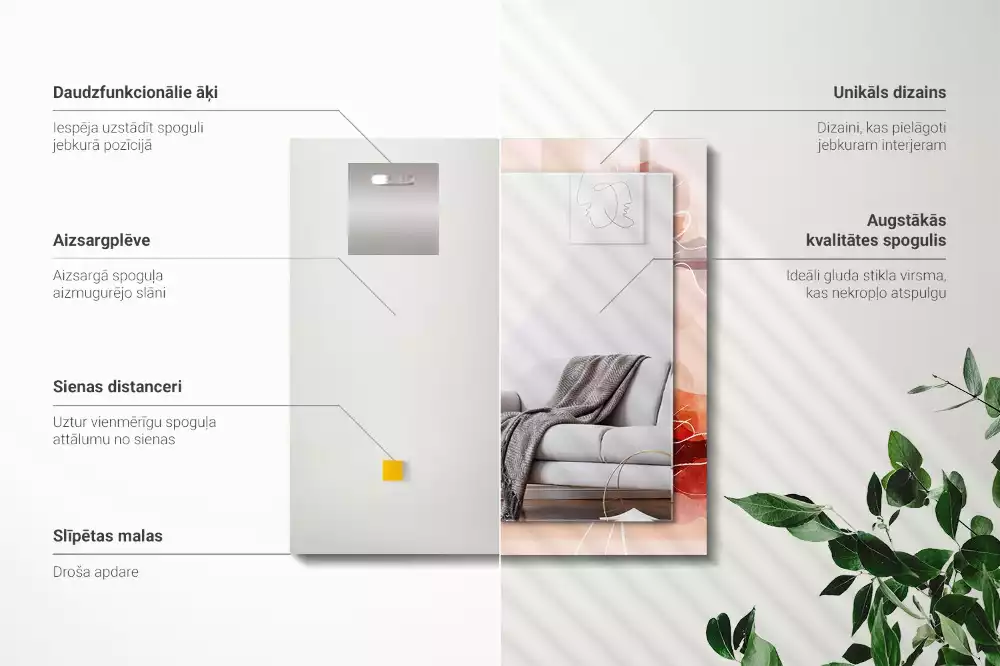 Espelho decorativo Padrões florais abstratos