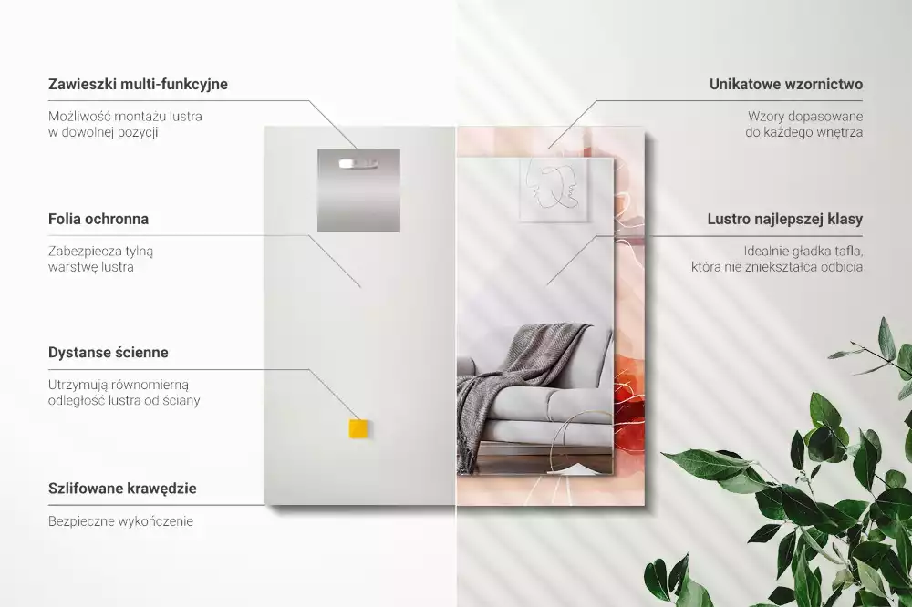 Espelho decorativo Padrões florais abstratos