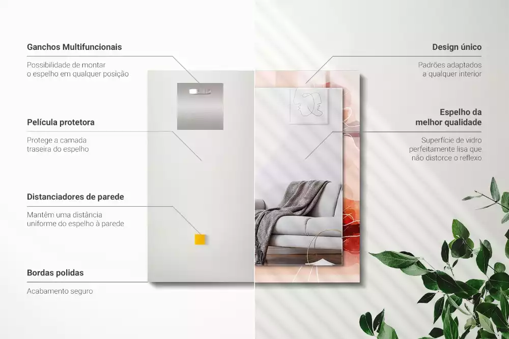 Espelho decorativo Padrões florais abstratos