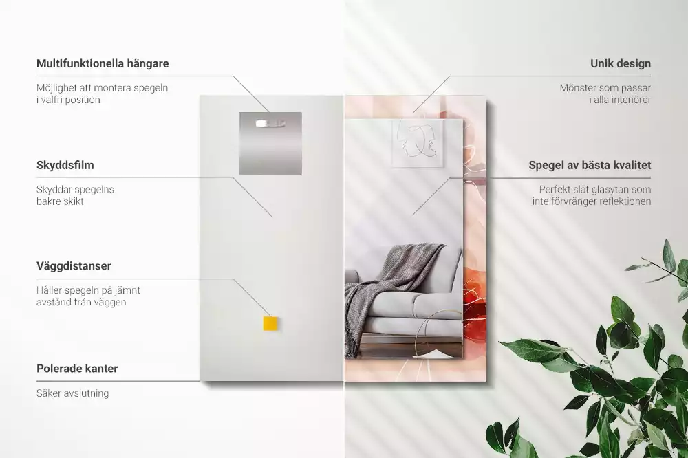 Espelho decorativo Padrões florais abstratos