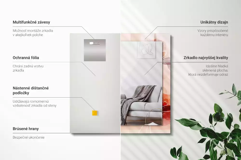 Espelho decorativo Padrões florais abstratos