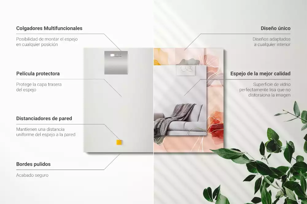 Espelho decorativo Padrões florais abstratos