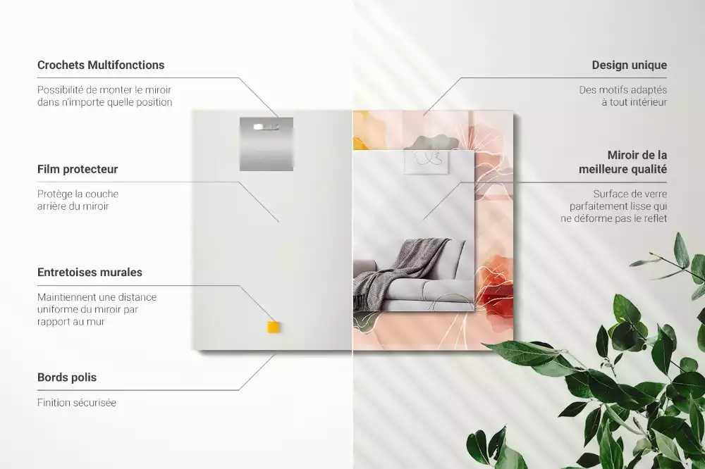 Espelho decorativo Padrões florais abstratos