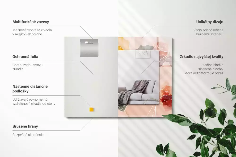 Espelho decorativo Padrões florais abstratos