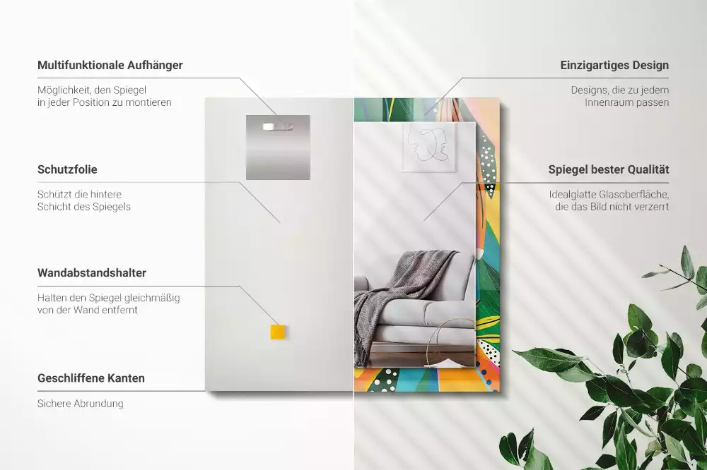 Espelho decorado Padrão abstrato colorido