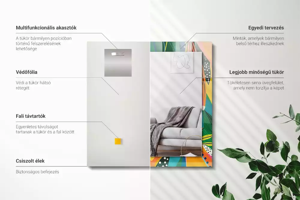 Espelho decorado Padrão abstrato colorido