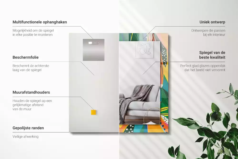 Espelho decorado Padrão abstrato colorido