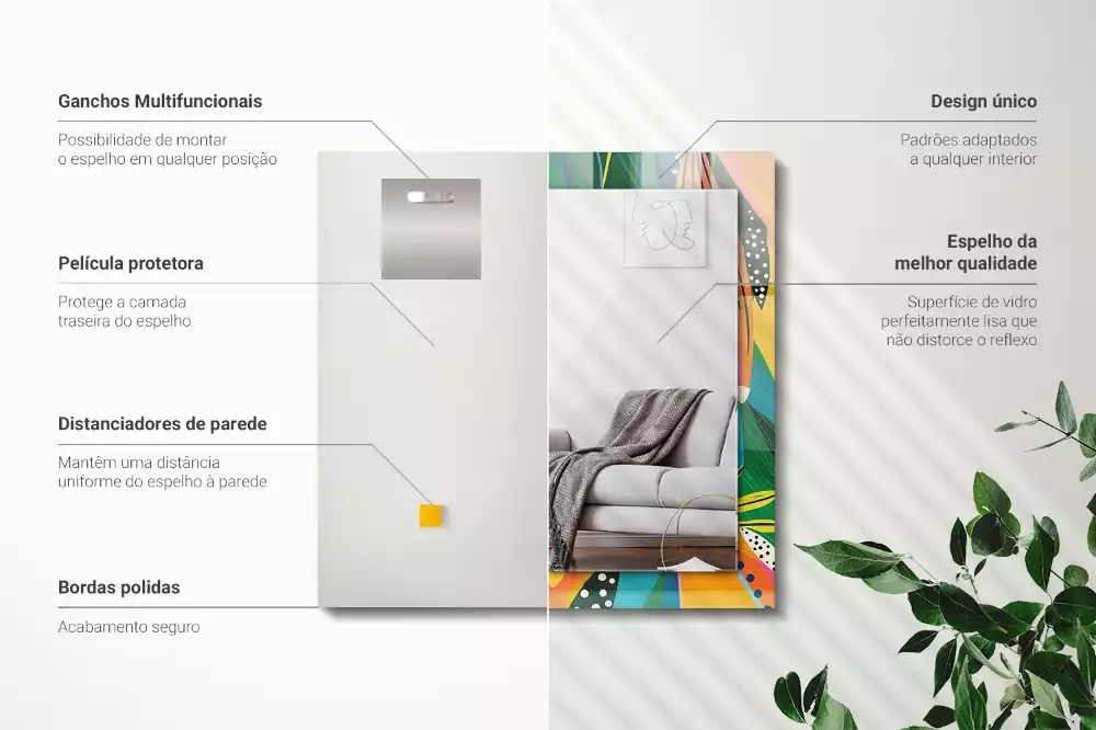 Espelho decorado Padrão abstrato colorido