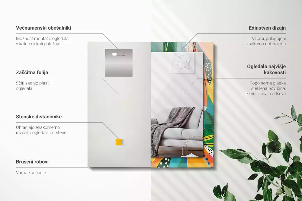 Espelho decorado Padrão abstrato colorido