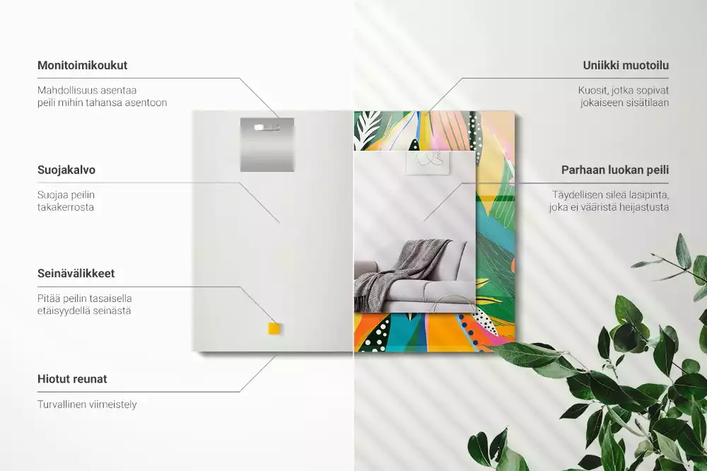 Espelho decorado Padrão abstrato colorido