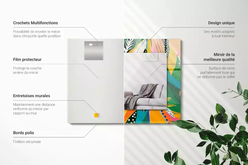 Espelho decorado Padrão abstrato colorido