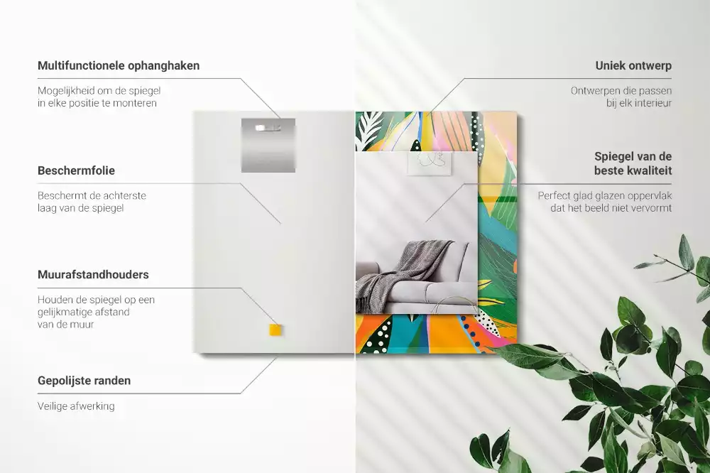 Espelho decorado Padrão abstrato colorido