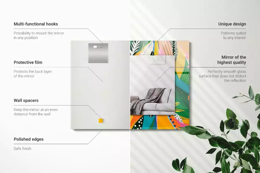 Espelho decorado Padrão abstrato colorido