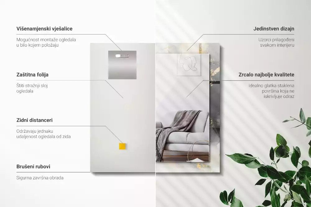 Espelho decorado Arte moderna abstrata