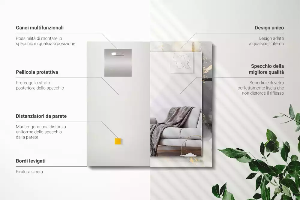 Espelho decorado Arte moderna abstrata