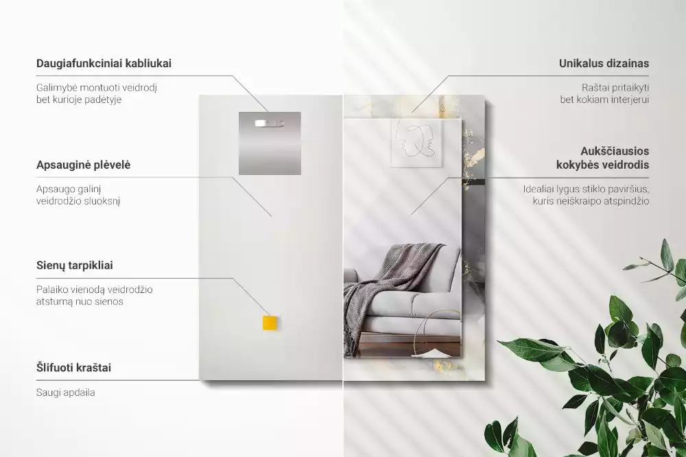 Espelho decorado Arte moderna abstrata