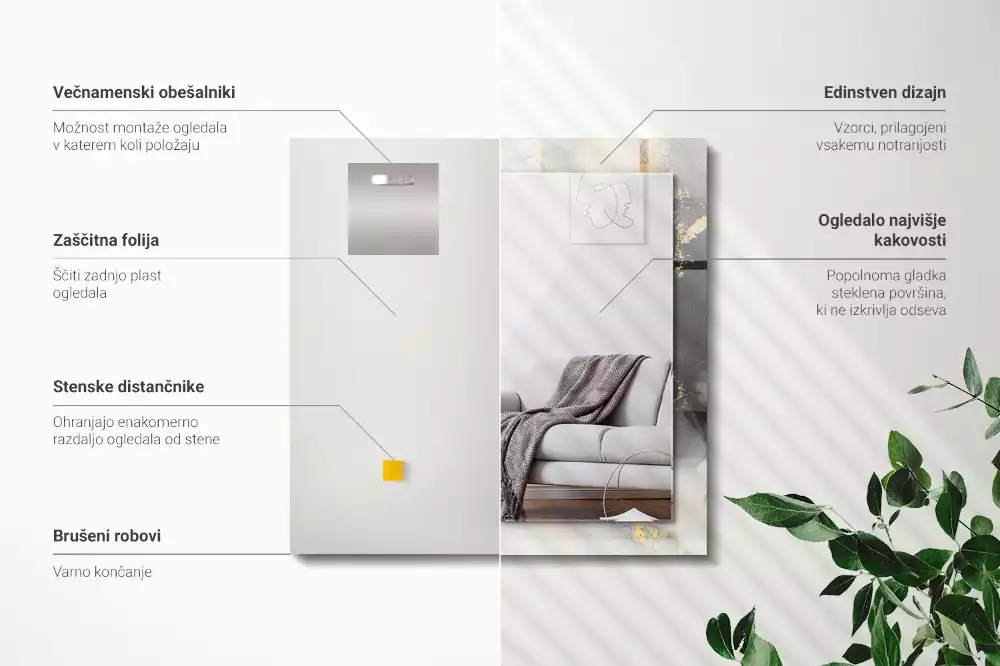 Espelho decorado Arte moderna abstrata